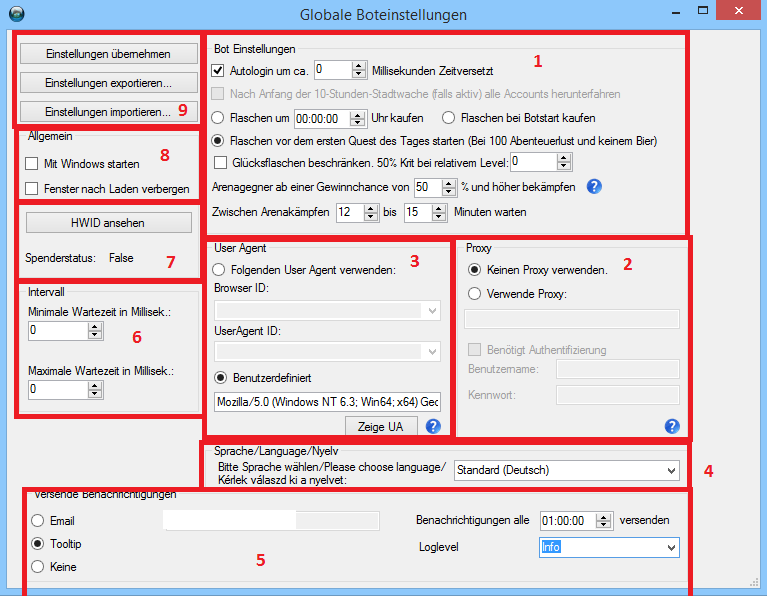 Globale Bot-Einstellungen